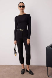 Trendyolmilla Chic Woven Cigarette Pants: Sleek, Stretchy, Narrow Leg Comfort