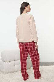 Women’s New Year Dog Pajama Set – Cozy Plaid Holiday Sleepwear