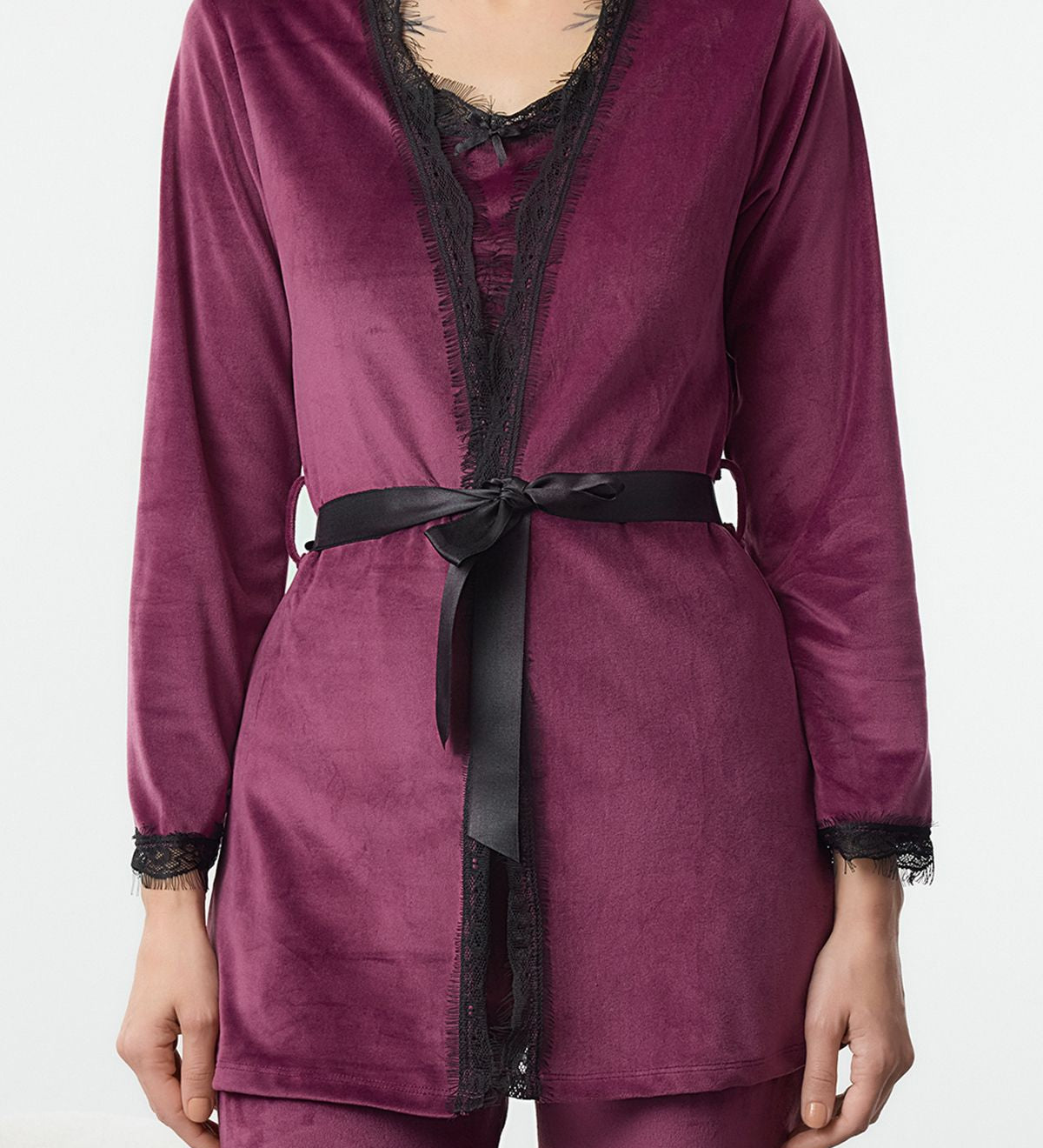 Burgundy velvet lounge set for women with lace trim and soft fabric, perfect for cozy nights and elegant relaxation.

Velvet Pajama Set, Luxury Loungewear, Lace-Trimmed Sleepwear, Women’s Lounge Sets, Elegant Pajamas

Women’s Clothing > Loungewear > Sleepwear Sets
