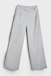 Charcoal Wide-Leg Tailored Trousers – AtikaStyle