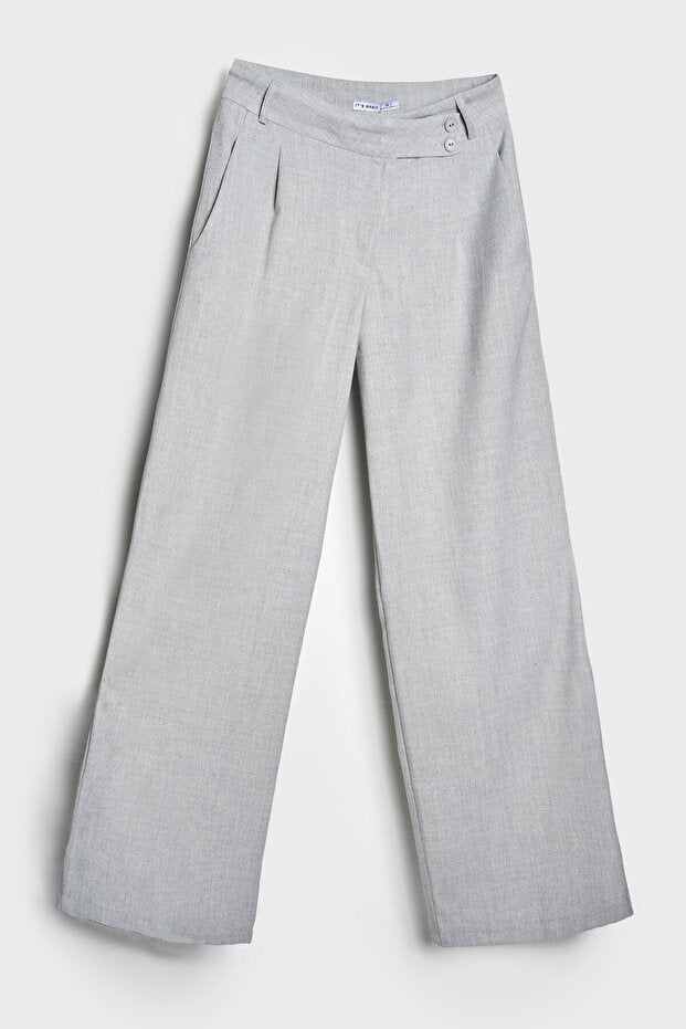 Charcoal Wide-Leg Tailored Trousers – AtikaStyle