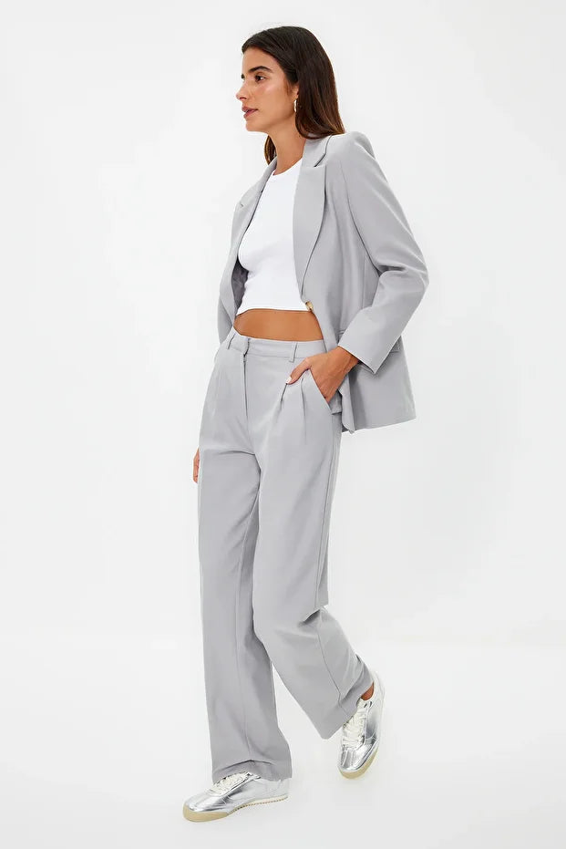 Olive Green High-Waist Tailored Pants – AtikaStyle