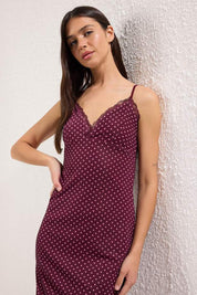 Women’s Black Floral Slip Dress – Lace Trim Midi Cami Dress | Atikastyle