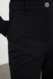 Women’s Slim-Fit Beige Tailored Trousers – High Waist Ankle Pants | Atikastyle