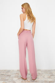 Olive Green High-Waist Tailored Pants – AtikaStyle