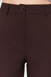 Women’s Slim-Fit Beige Tailored Trousers – High Waist Ankle Pants | Atikastyle