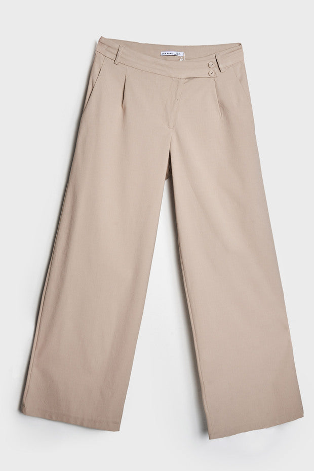 Charcoal Wide-Leg Tailored Trousers – AtikaStyle