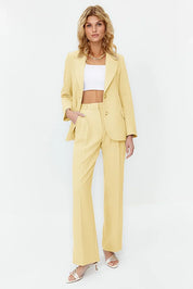 Olive Green High-Waist Tailored Pants – AtikaStyle