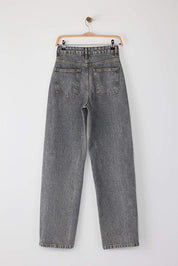 Trendyolmilla Women's High-Waist Baggy Grey Denim Jeans - Relaxed Fit