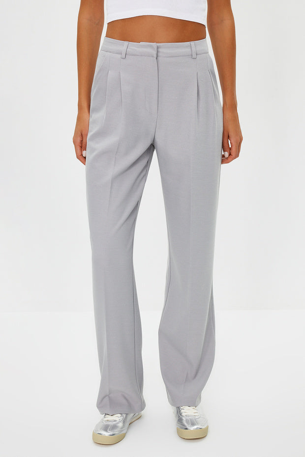 Olive Green High-Waist Tailored Pants – AtikaStyle