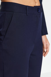 Women’s Slim-Fit Beige Tailored Trousers – High Waist Ankle Pants | Atikastyle