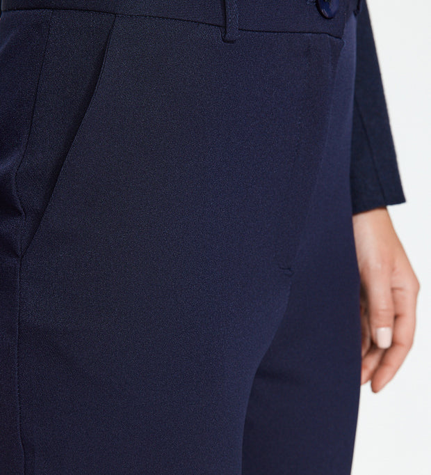 Women’s Slim-Fit Beige Tailored Trousers – High Waist Ankle Pants | Atikastyle