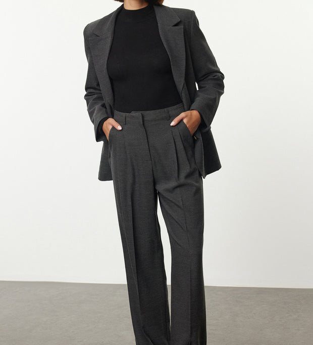 Olive Green High-Waist Tailored Pants – AtikaStyle