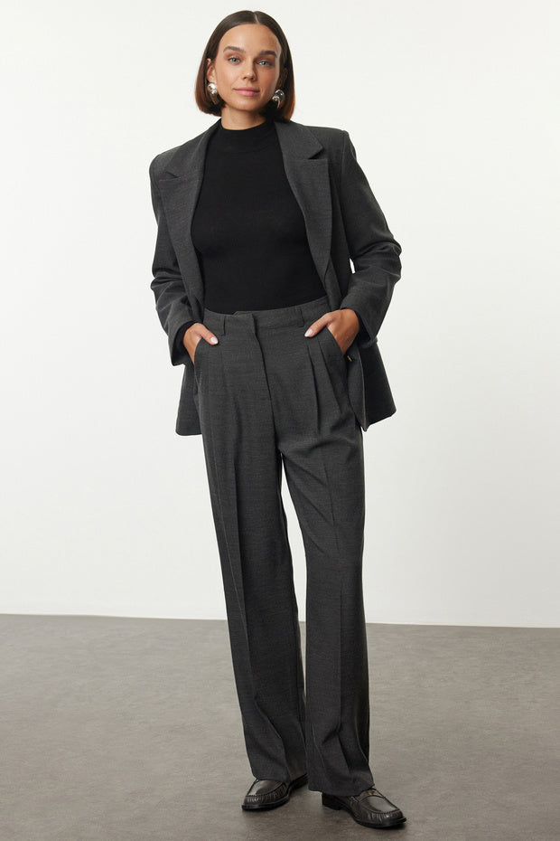 Olive Green High-Waist Tailored Pants – AtikaStyle