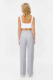 Olive Green High-Waist Tailored Pants – AtikaStyle