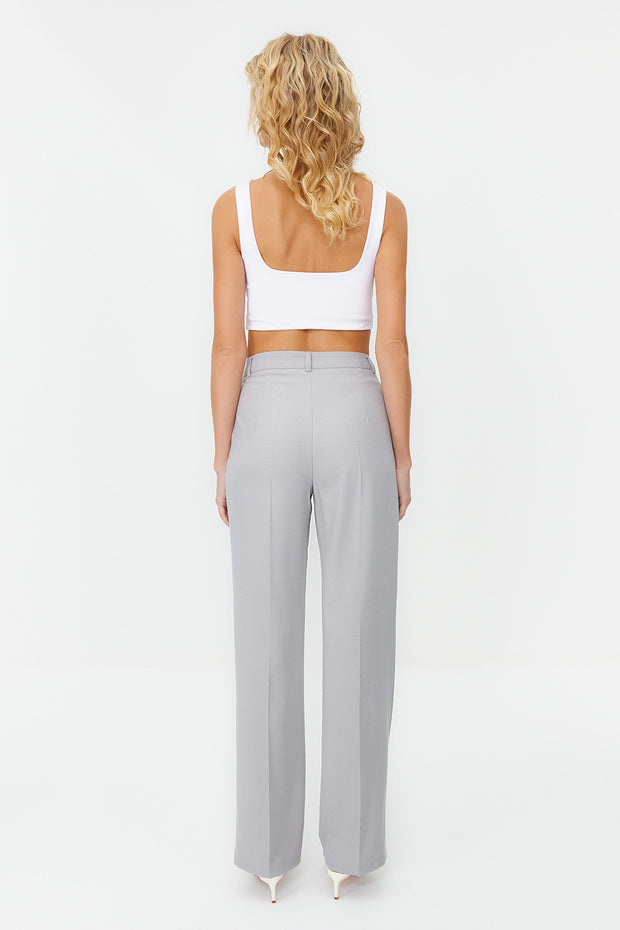 Olive Green High-Waist Tailored Pants – AtikaStyle