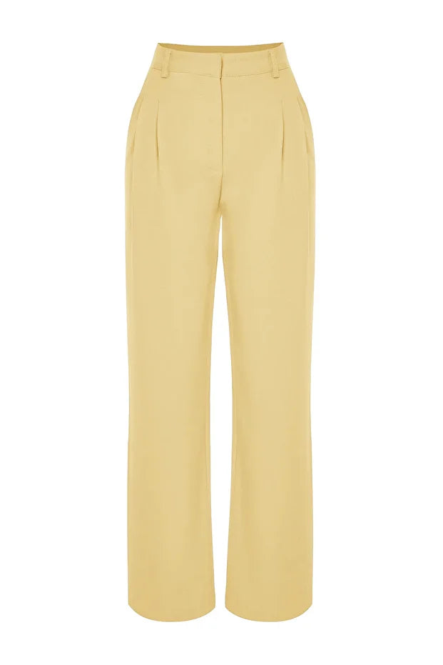 Olive Green High-Waist Tailored Pants – AtikaStyle