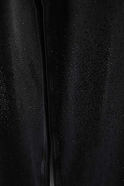 Chic Black Stone Embellished Mid-Rise Wide Leg Denim Jeans