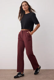 Olive Green High-Waist Tailored Pants – AtikaStyle