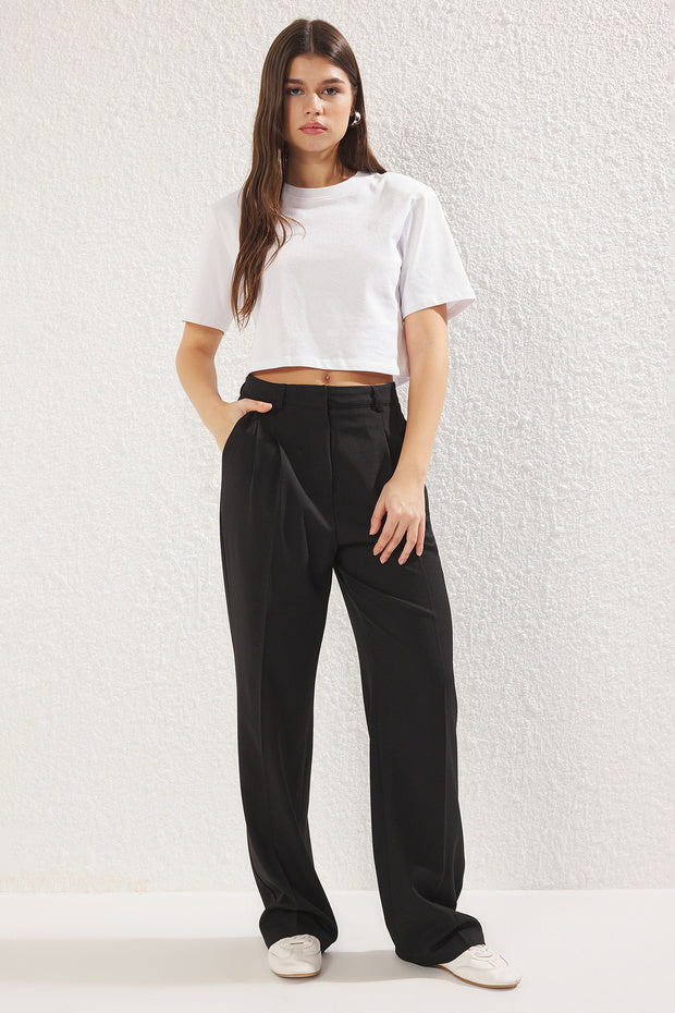 Olive Green High-Waist Tailored Pants – AtikaStyle