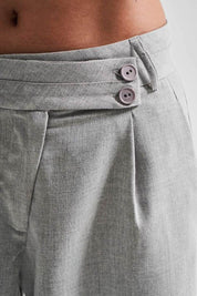 Charcoal Wide-Leg Tailored Trousers – AtikaStyle