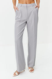 Olive Green High-Waist Tailored Pants – AtikaStyle