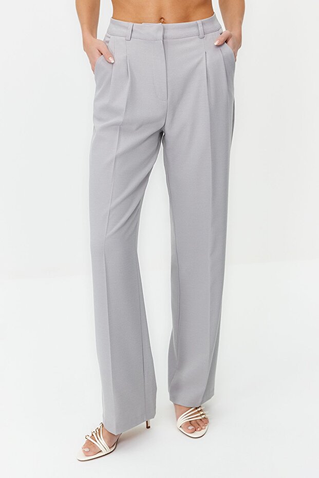 Olive Green High-Waist Tailored Pants – AtikaStyle