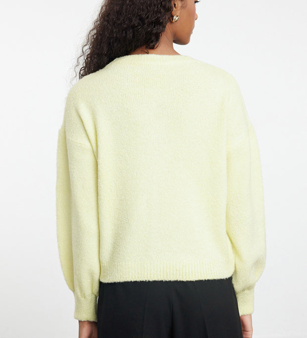 Yellow Button Cardigan | Soft Knit Sweaters – AtikaStyle
