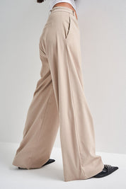 Charcoal Wide-Leg Tailored Trousers – AtikaStyle