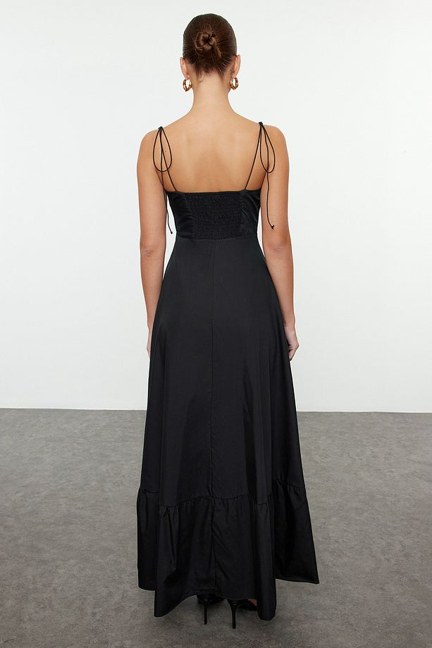 Women’s White Bustier Maxi Slip Dress – Elegant Spaghetti Strap Gown | Atikastyle