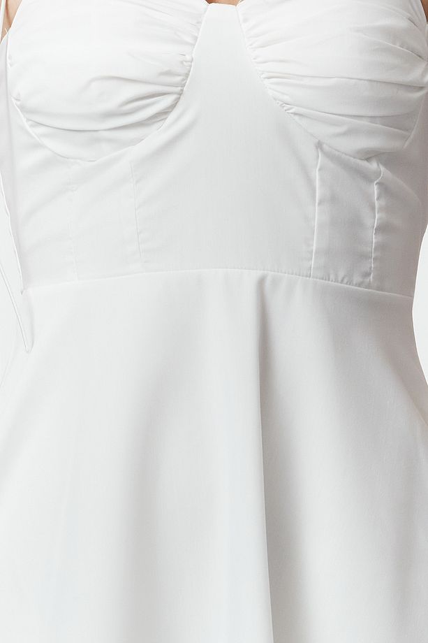 white bustier slip dress, elegant white maxi dress women, Atikastyle summer gown, white bridal shower dress, spaghetti strap maxi gown, women’s timeless white slip dress, chic evening white maxi, flowy white dress 2025
