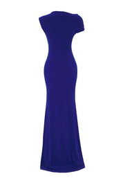 Elegant Burgundy One-Shoulder Evening Gown with Crystal Detail – AtikaStyle