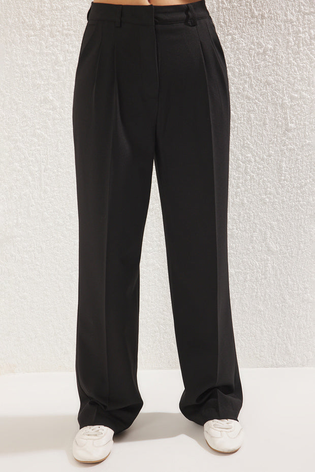 Olive Green High-Waist Tailored Pants – AtikaStyle