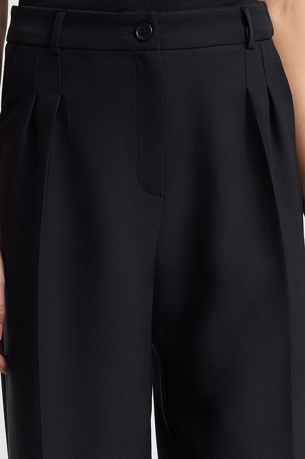 Women’s High-Waisted Beige Wide-Leg Trousers – Tailored Workwear Pants | Atikastyle