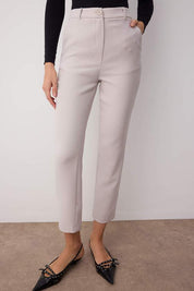 Shop the Atikastyle Women’s Slim-Fit Beige Tailored Trousers – high waist ankle pants for office, smart-casual, and everyday chic outfits.
