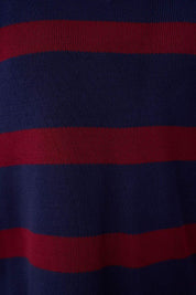 Women’s Black & White Striped Knit Polo Sweater – Casual Chic Long Sleeve Top | Atikastyle