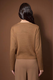  Brown cotton cardigan back view