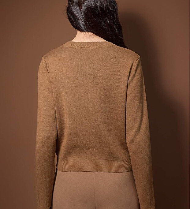  Brown cotton cardigan back view