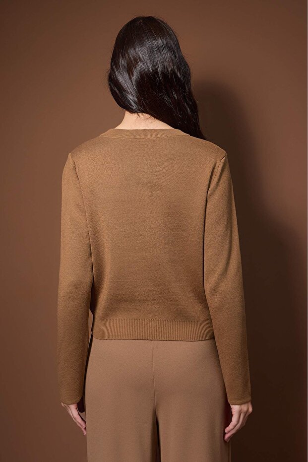  Brown cotton cardigan back view