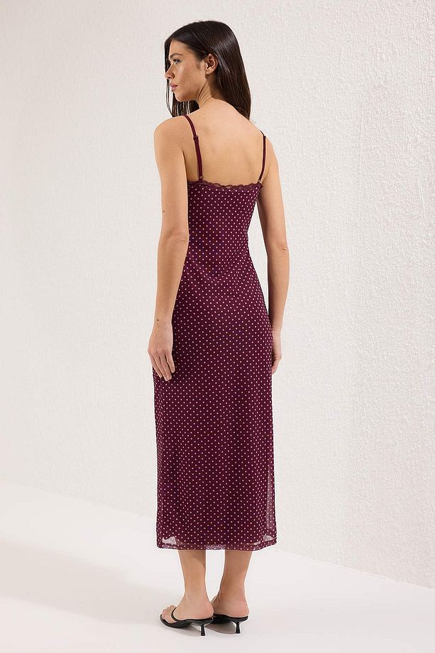 Women’s Black Floral Slip Dress – Lace Trim Midi Cami Dress | Atikastyle