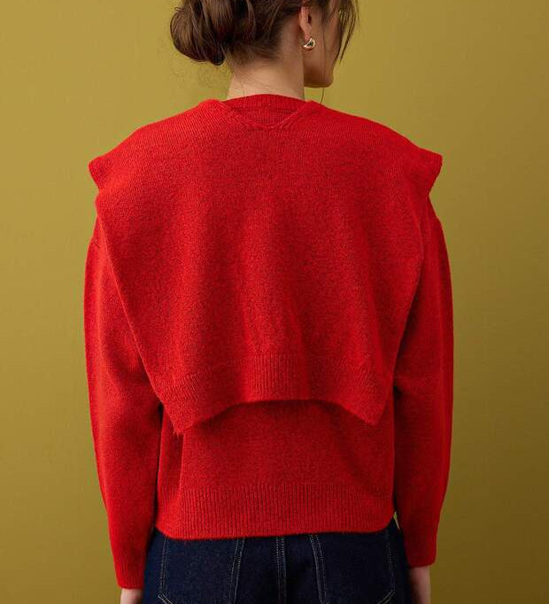 Black Knit Sweater with Front Tie Detail – AtikaStyle