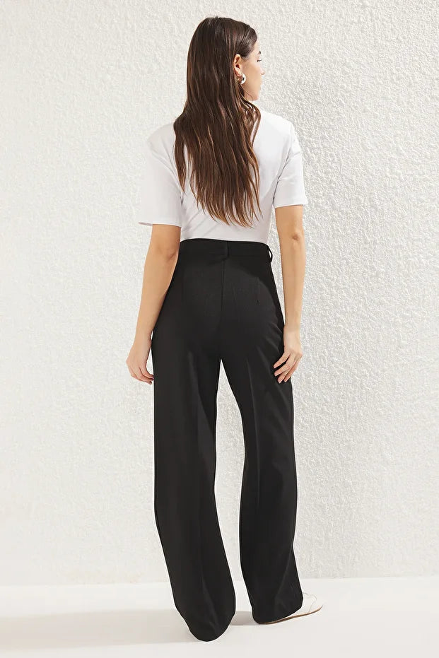 Olive Green High-Waist Tailored Pants – AtikaStyle