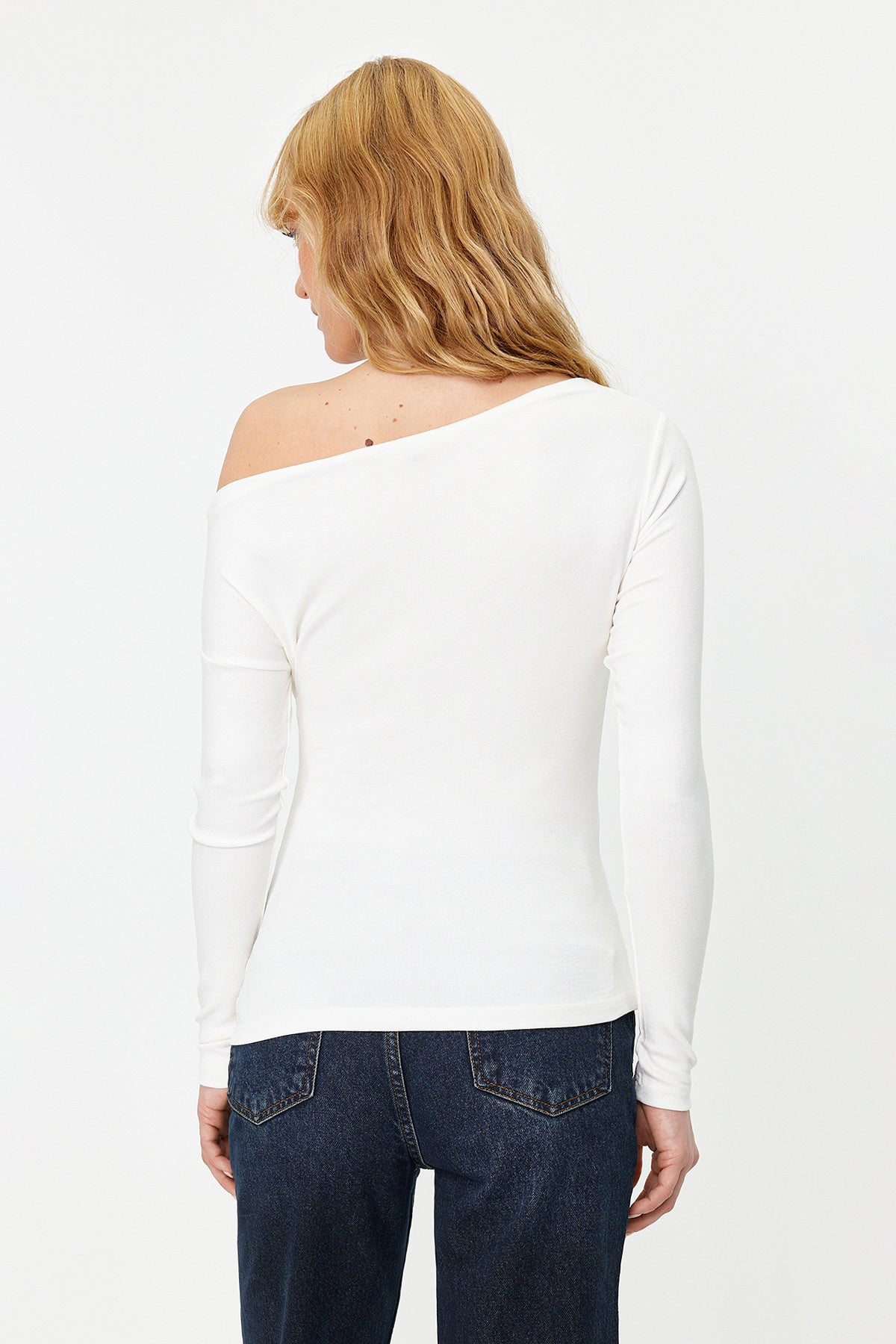 Chic Striped Off-Shoulder Long Sleeve Top – Nautical-Inspired