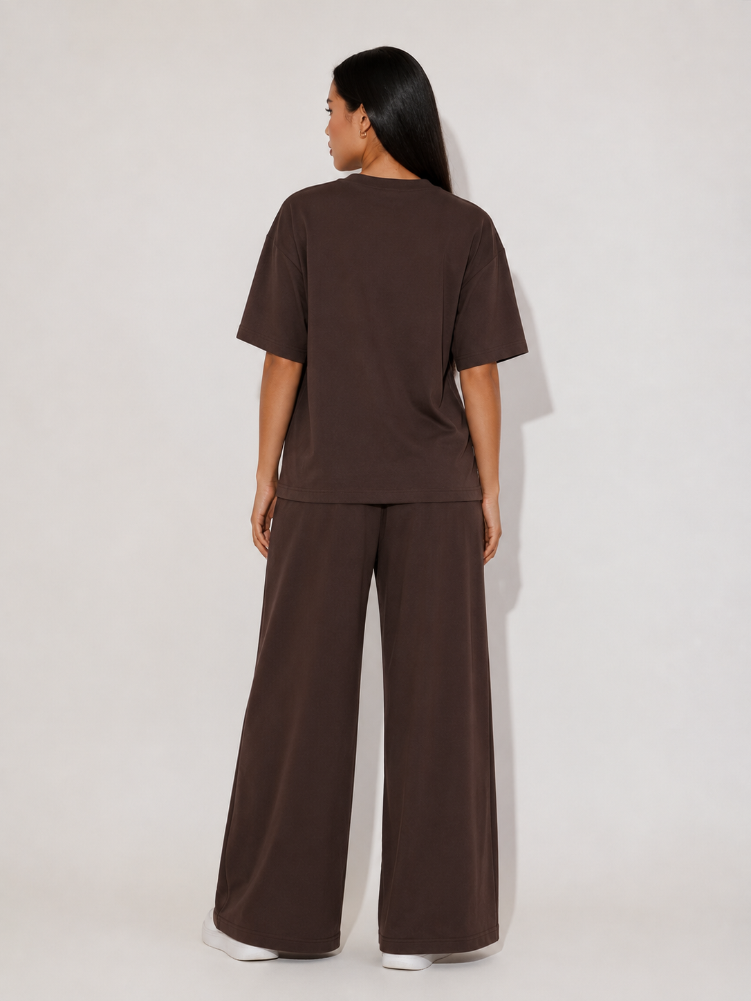 Chocolate Brown Lounge Set | Women’s Wide-Leg Two Piece | AtikaStyle