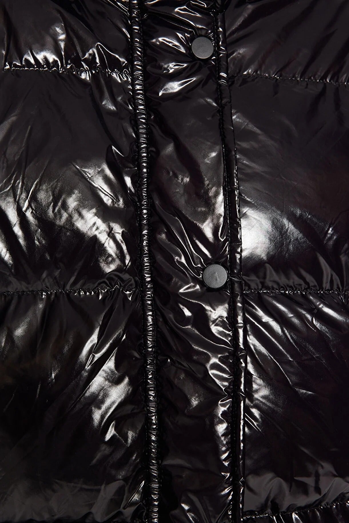 Black Oversized Shiny Hooded Puffer Coat | Water-Repellent Jacket | AtikaStyle