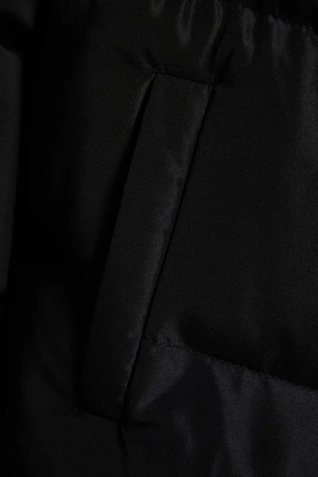 Black Long Water-Repellent Puffer Coat | Maxi Winter Jacket | AtikaStyle