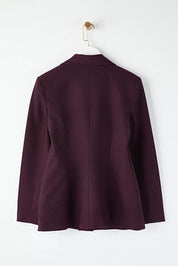 Burgundy Polyviscose Fitted Blazer | Exclusive Cashmere-Feel Tailored Jacket | AtikaStyle