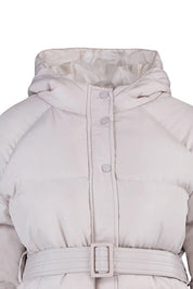 Stone Belted Hooded Puffer Coat | Water-Repellent Winter Jacket | AtikaStyle