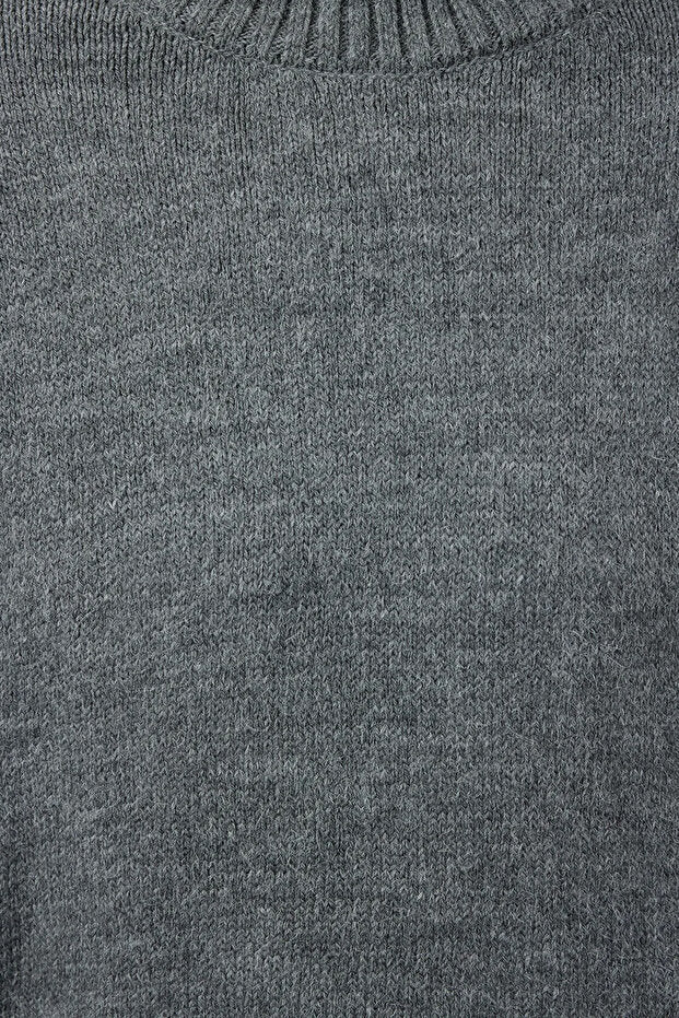 Anthracite Soft Knit Oversized Sweater | Relaxed Cozy Essential | AtikaStyle