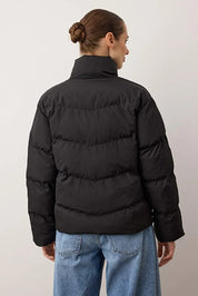 Black Water-Repellent Puffer Coat | Classic Winter Jacket | AtikaStyle